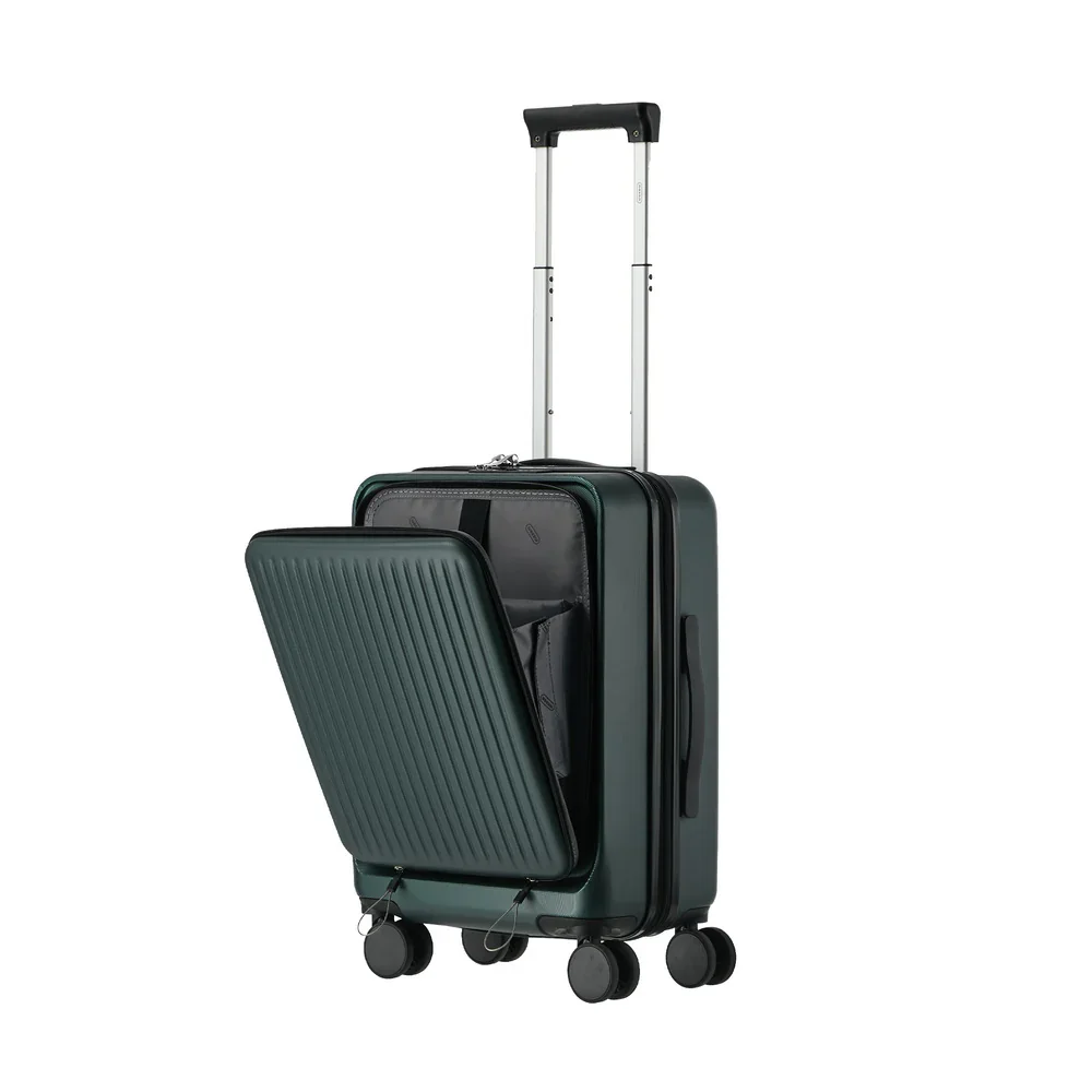 20" Luggage Suitcase Front Opening Travel Lock Hard Case Green - Image 8