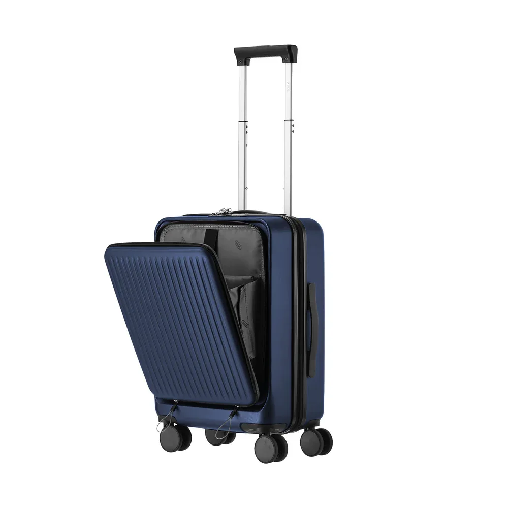 24" Luggage Suitcase Front Opening Travel Lock Hard Case Navy - Image 3