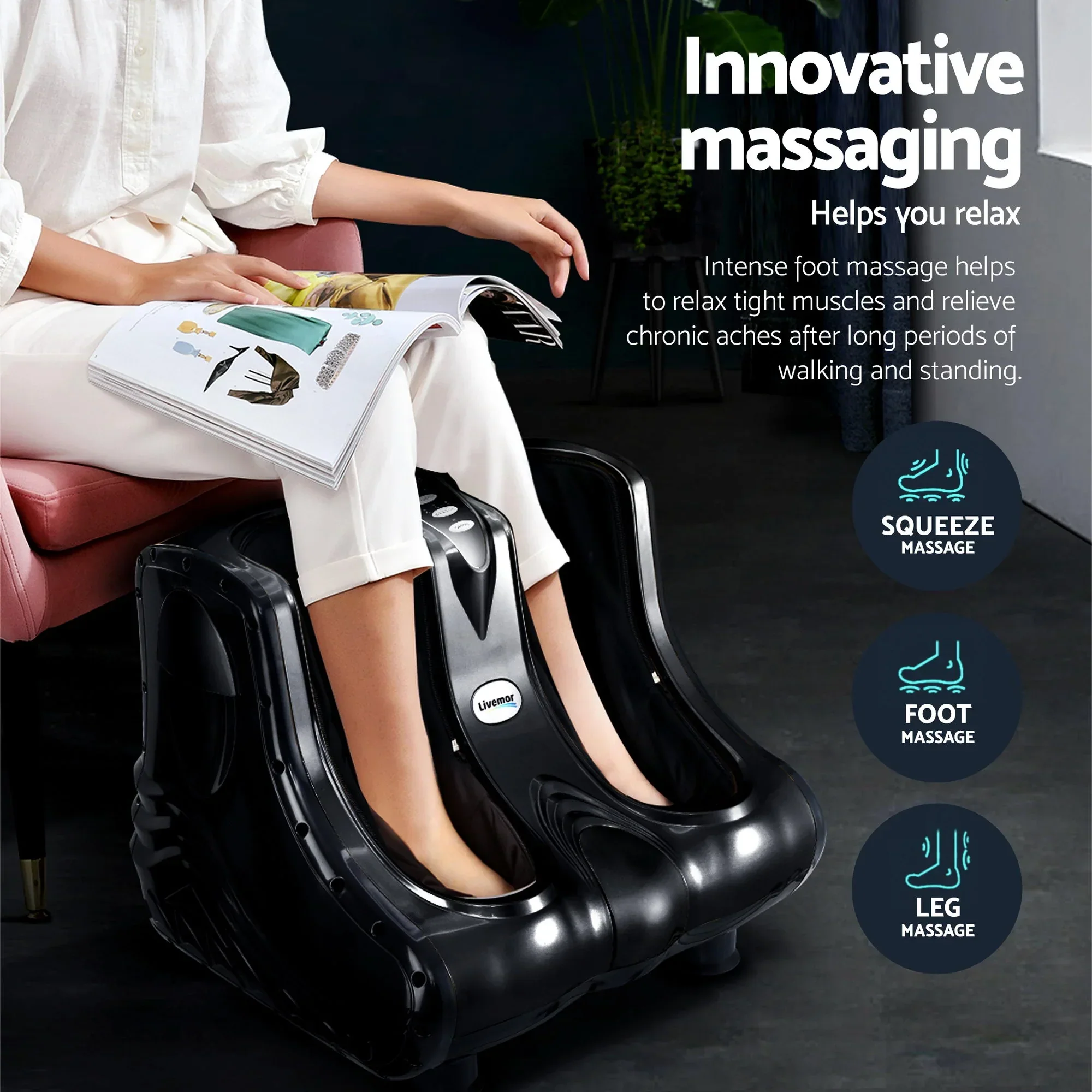 Massage Cushion Heating Massage Seats With Calf Foot Massager - Image 4