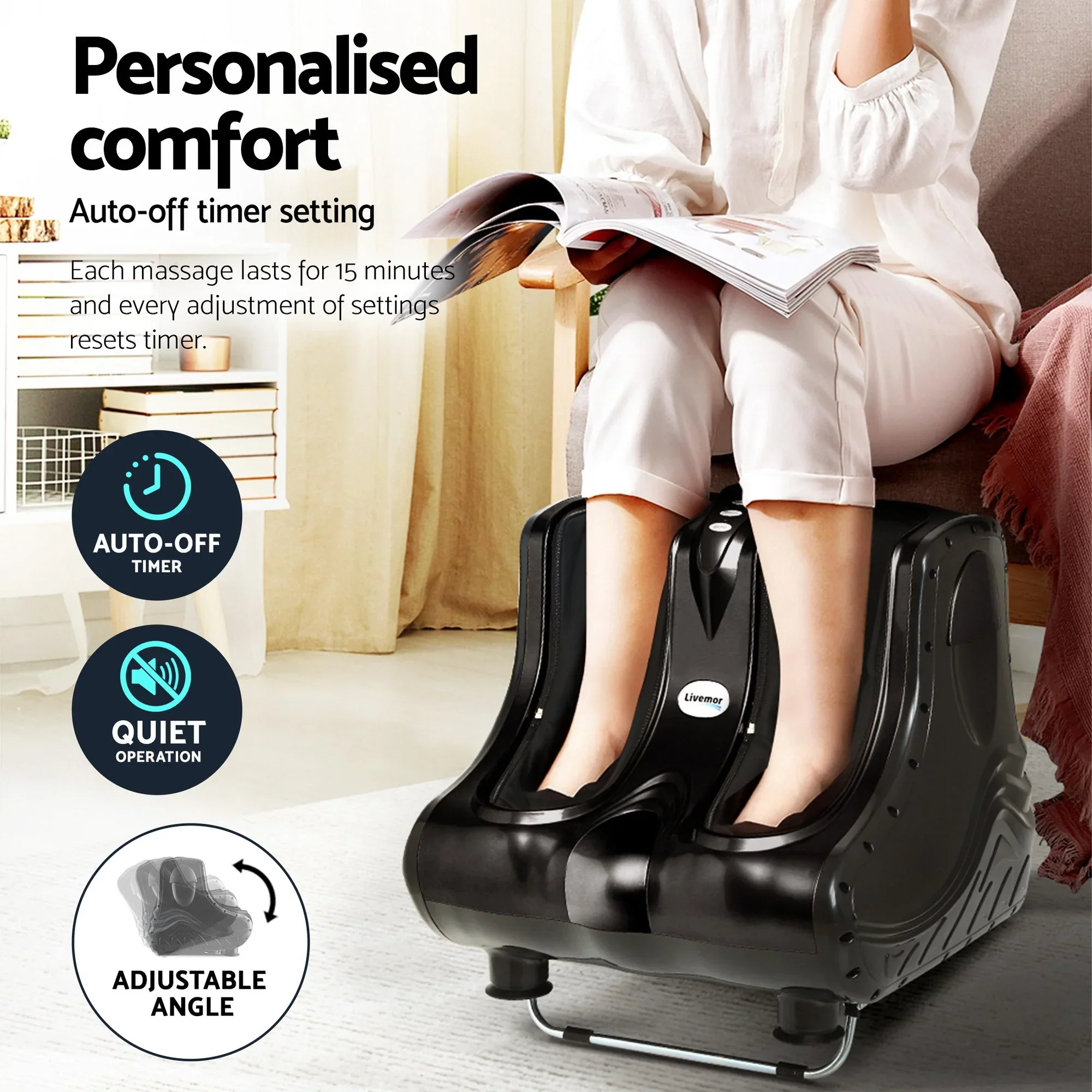 Massage Cushion Heating Massage Seats With Calf Foot Massager - Image 5