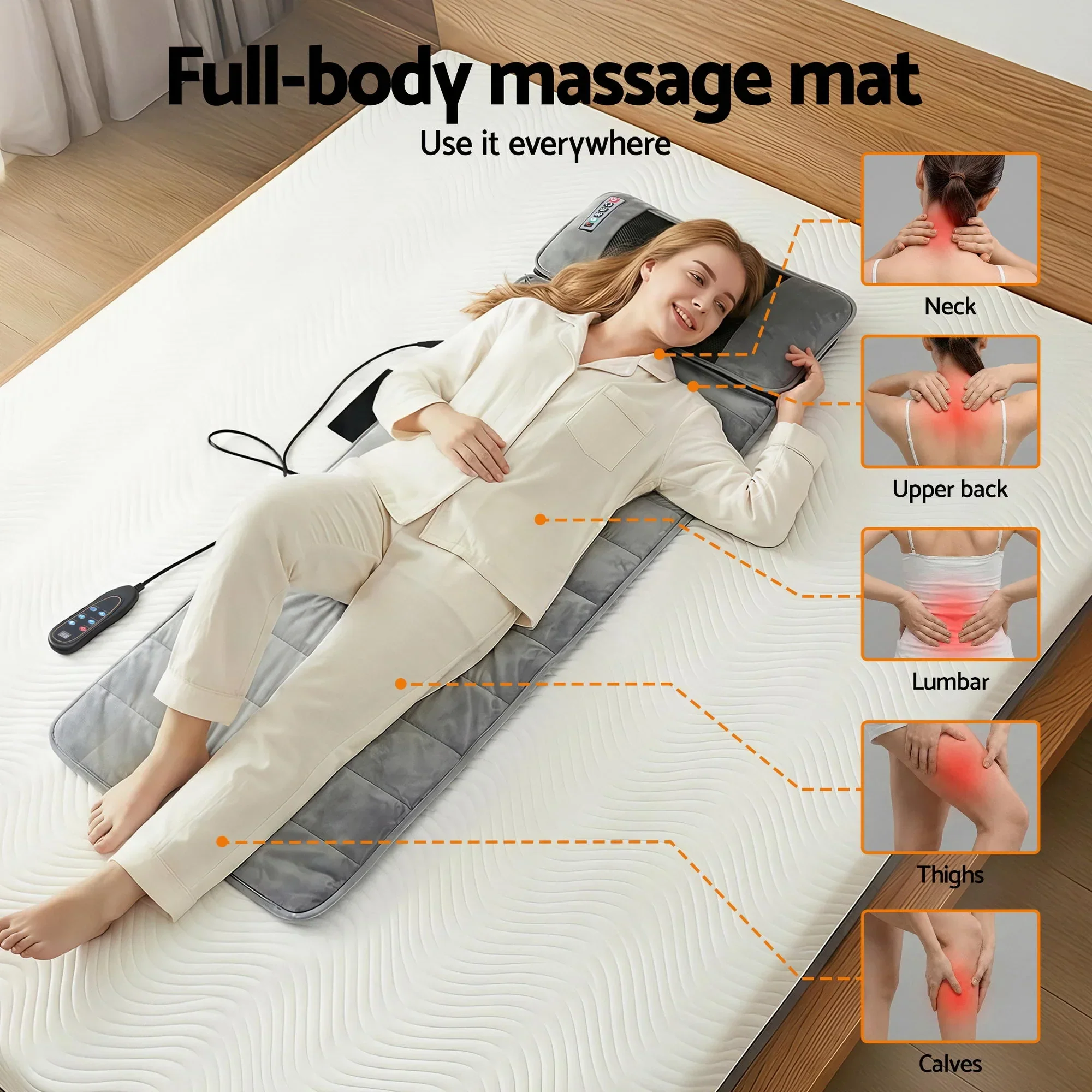 Massage Mat 10-nodes Vibration Heating Massage Cushion - Image 3