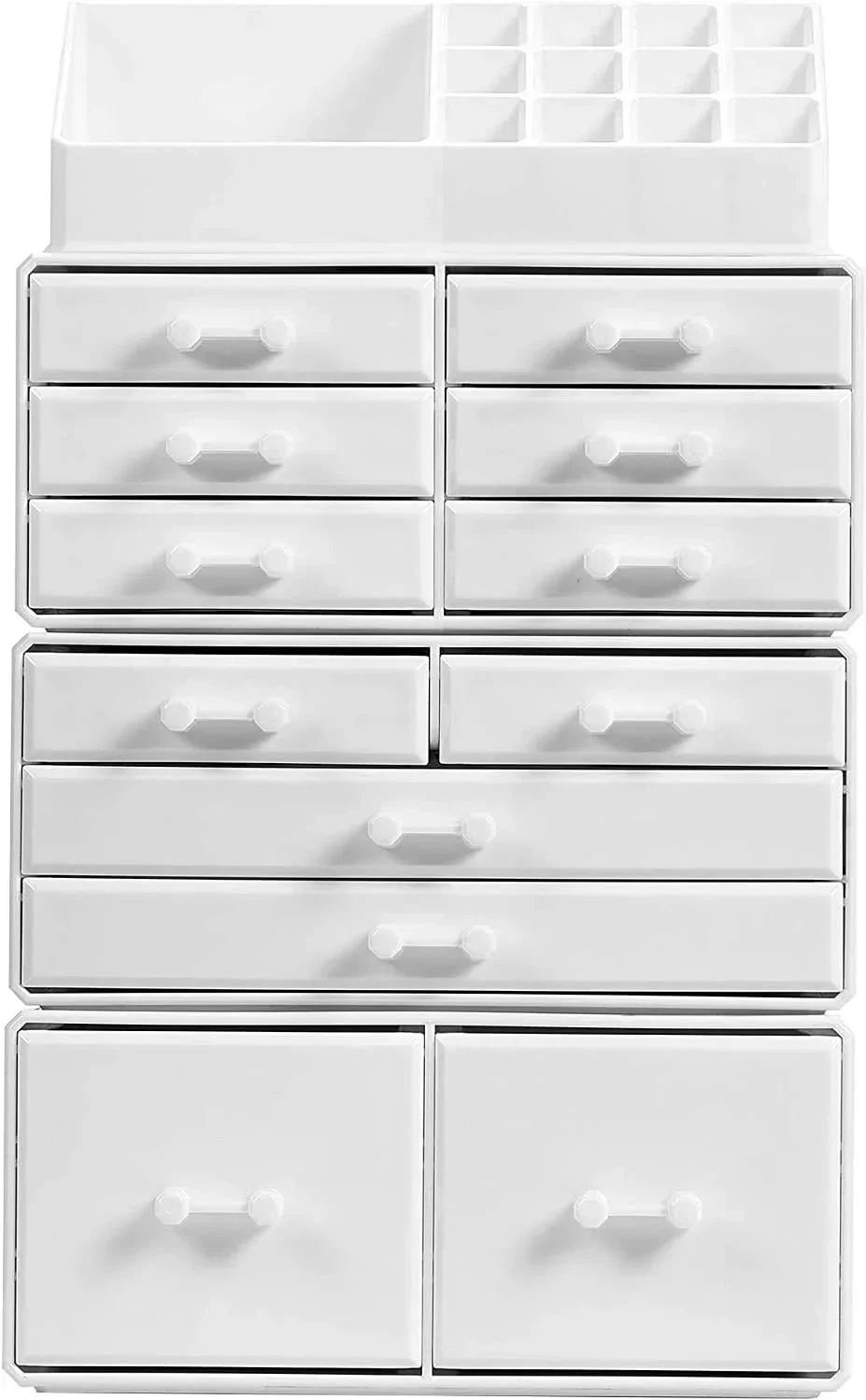 Makeup Cosmetic Organizer Storage with 12 Drawers Display Boxes White - Image 5