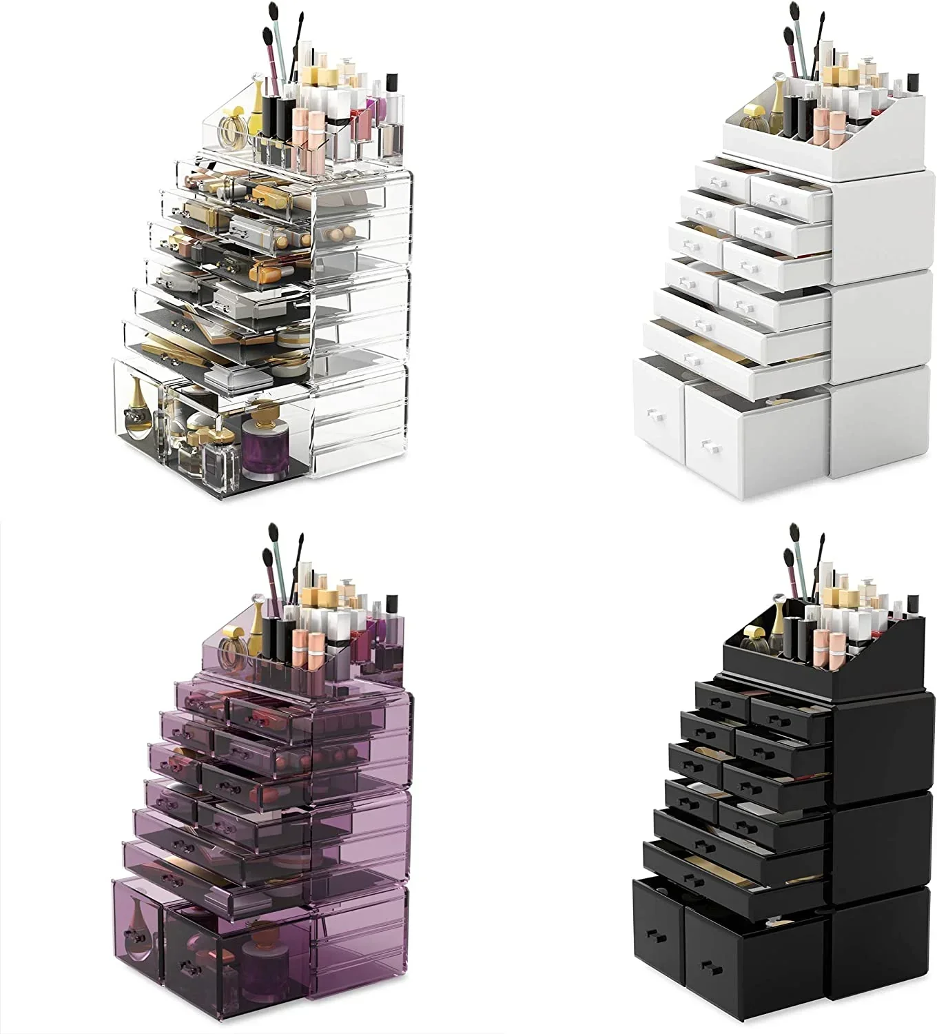 Makeup Cosmetic Organizer Storage with 12 Drawers Display Boxes White - Image 8