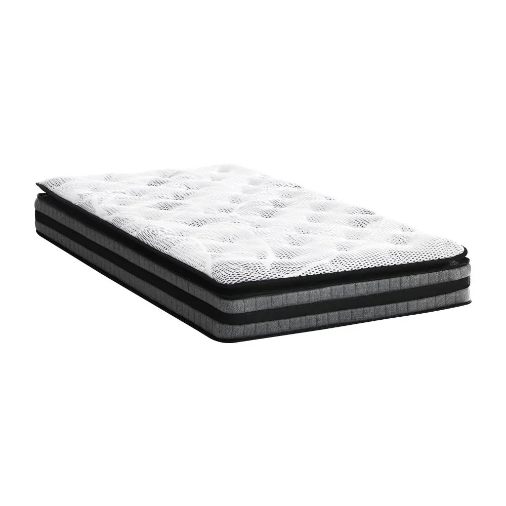 Single Mattress Cool Gel Foam Bonnell Spring Pillow Top 22cm