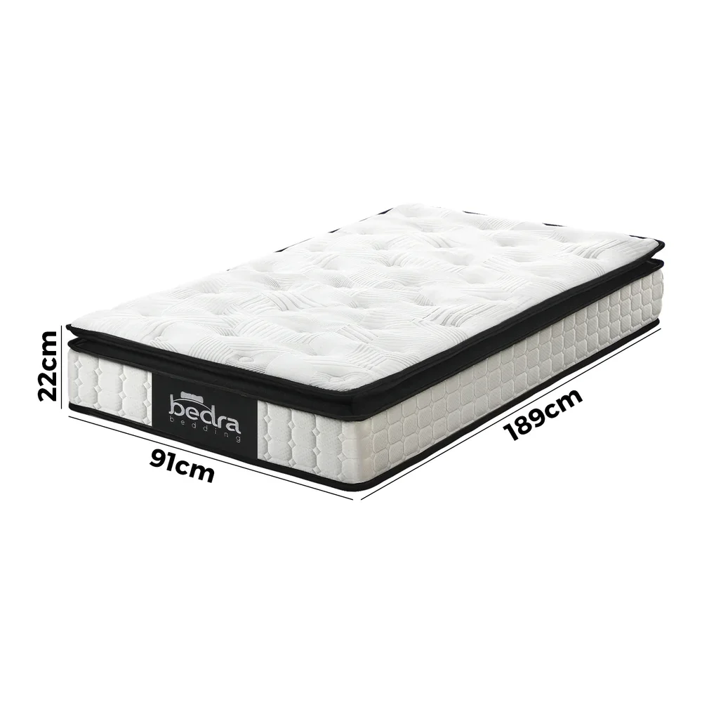 Single Mattress 22CM Cool Gel Foam Bonnell Spring with Pillow - Image 2