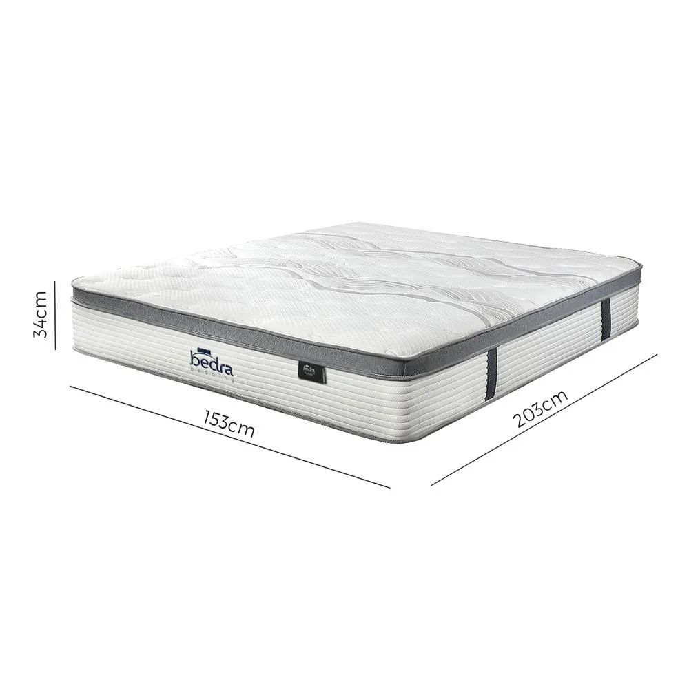 Queen Mattress Euro Top Pocket Spring 34cm 7-Zone - Image 4