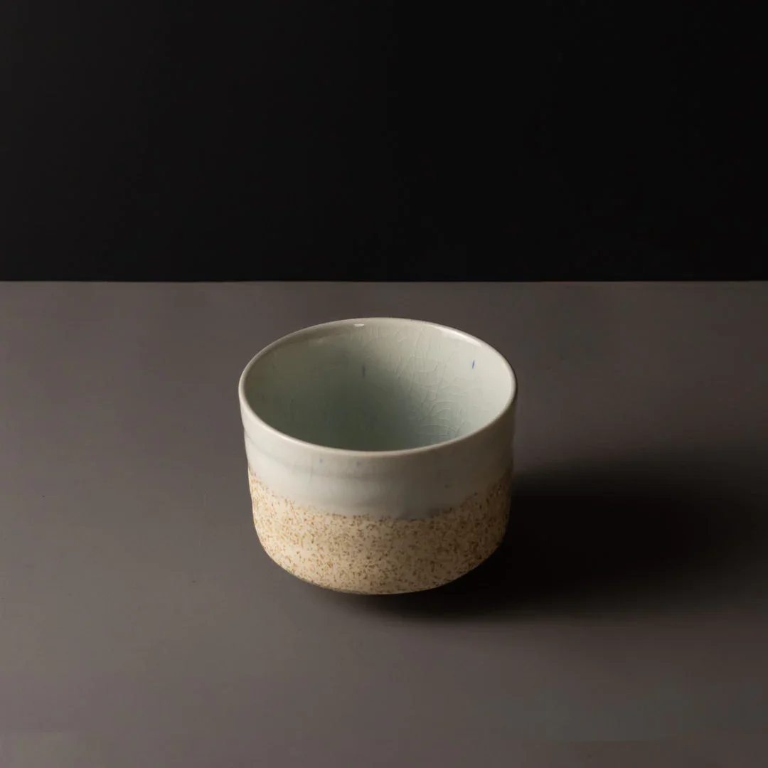 Matcha Tea Bowl 10cm Aozora Fleck - Image 3