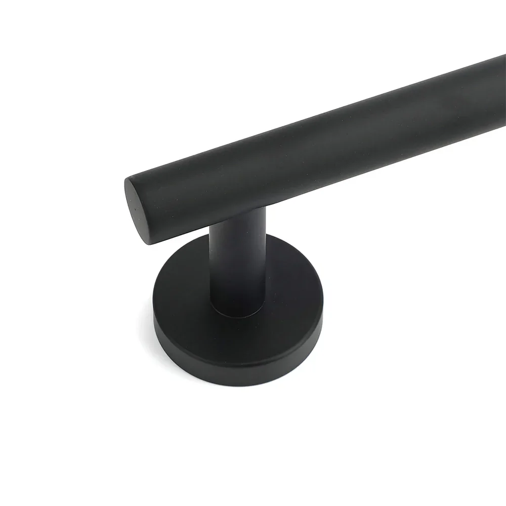 Matt Black 600mm Long Single Towel Rack Rail Holder Stainless Steel Hanger Bar - Image 3
