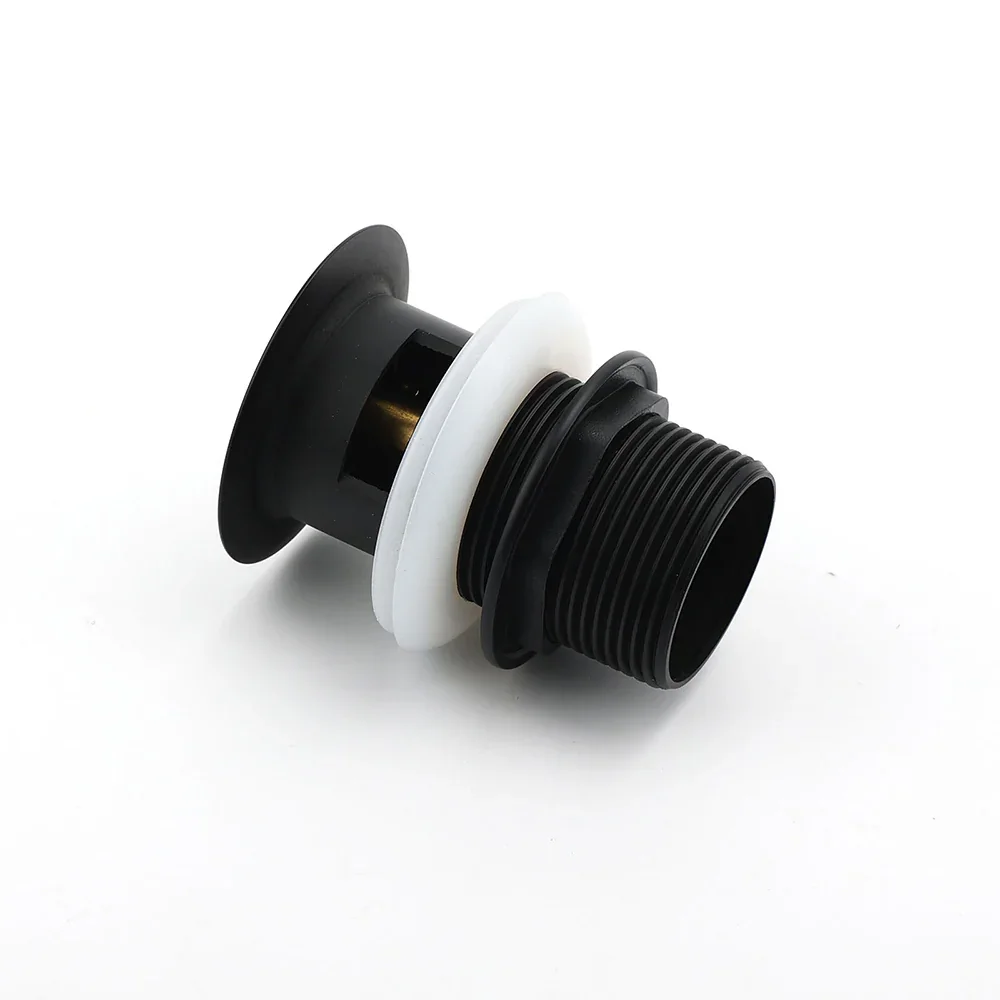 Matt Black Brass 32mm Push Pop Up Waste Plug Overflow Basin Sink Drain Outlet - Image 4