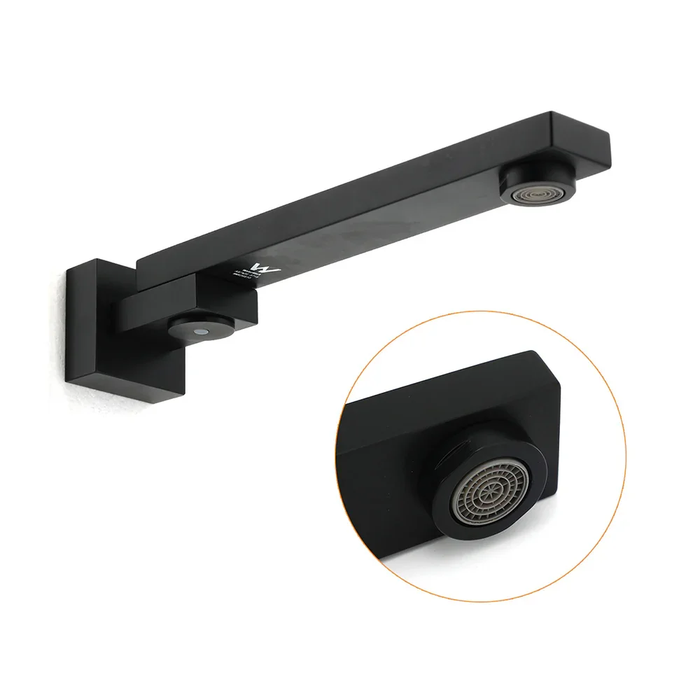 Matte Black Square Bathtub Faucet 180° Swivel Water Spout Outlet Basin Watermark - Image 3