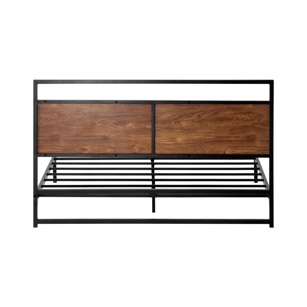 Metal Bed Frame Queen Size Wooden - Image 3