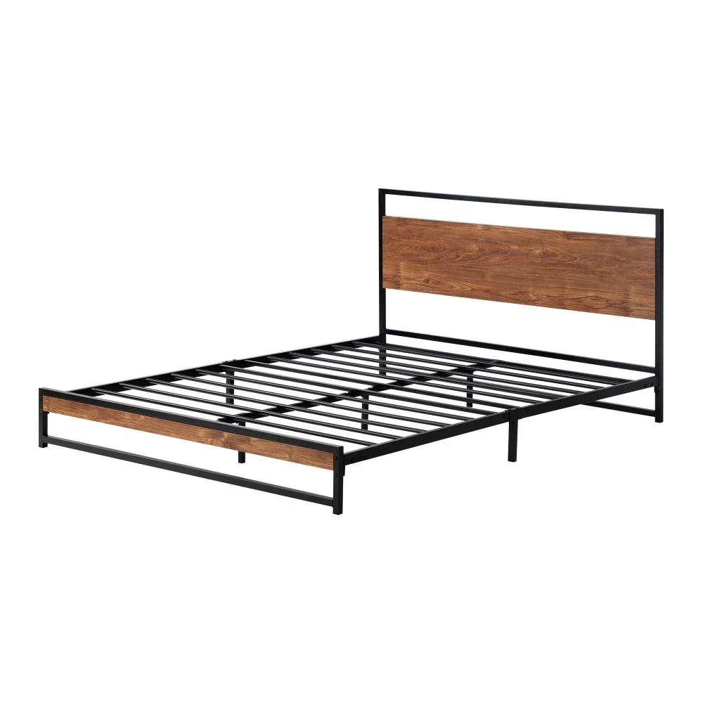 Metal Bed Frame Queen Size Wooden - Image 5