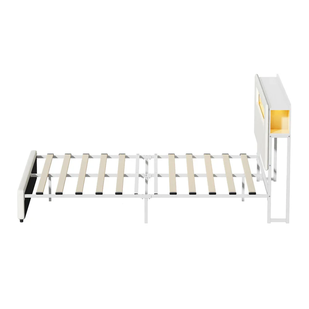 Bed Frame Queen Size with LED Lights USB Charging Headboad - Image 7