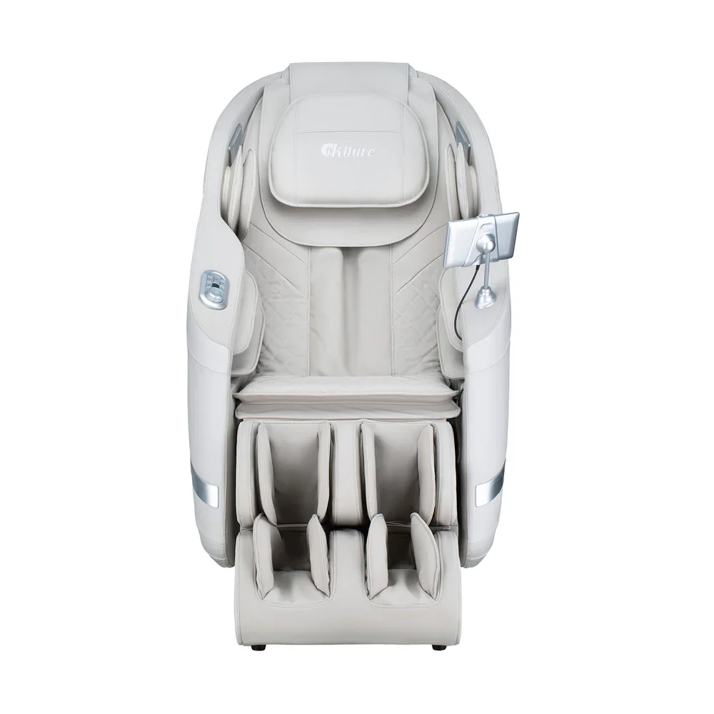4D Massage Chair Electric Recliner SL Track Heated Beige - Image 4