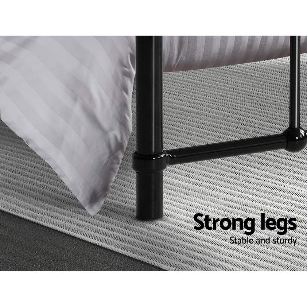 Artiss Bed Frame Metal Bed Frame LEO - Double Black - Image 5