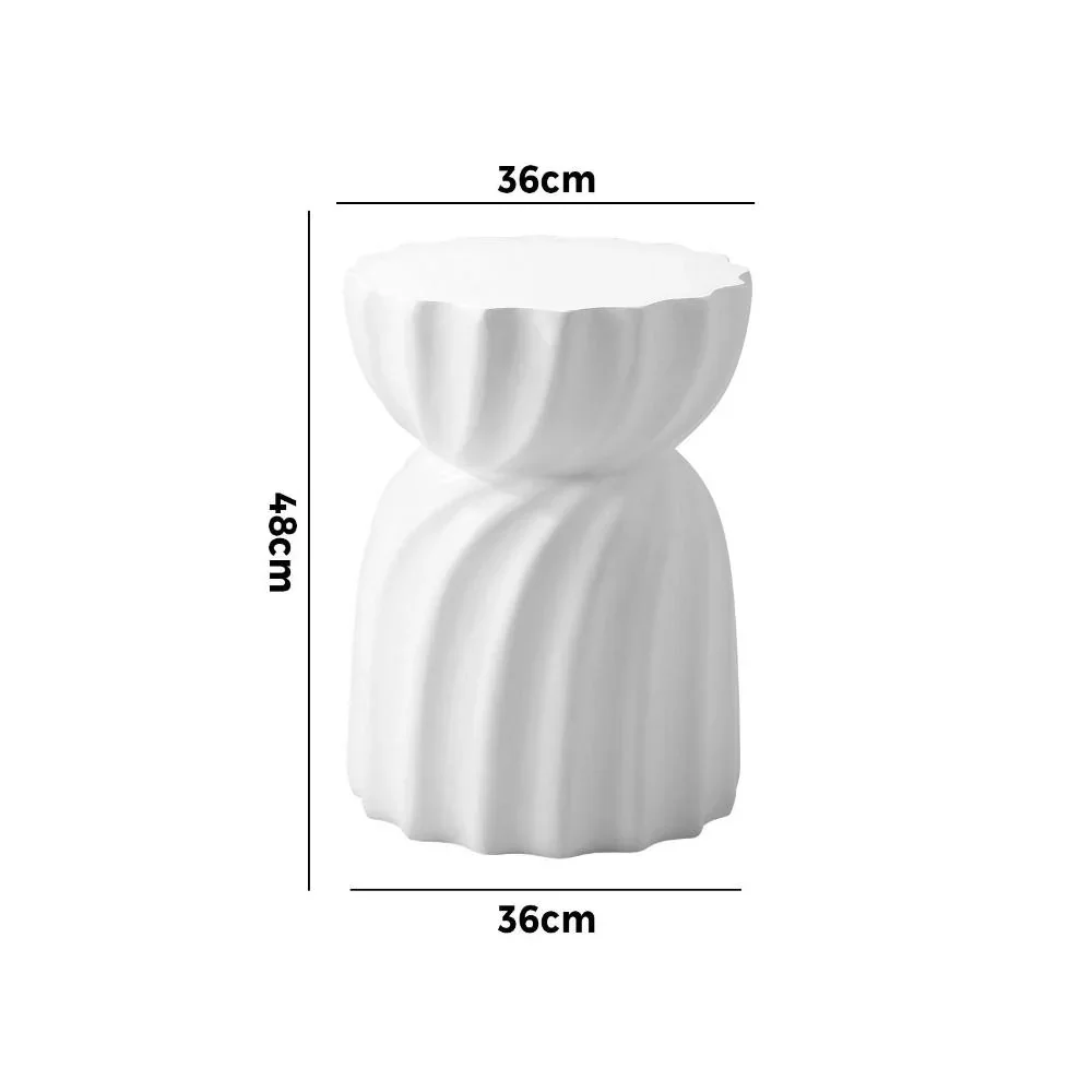 Side Table Terrazzo Hourglass Concrete Stool Stand - Image 7