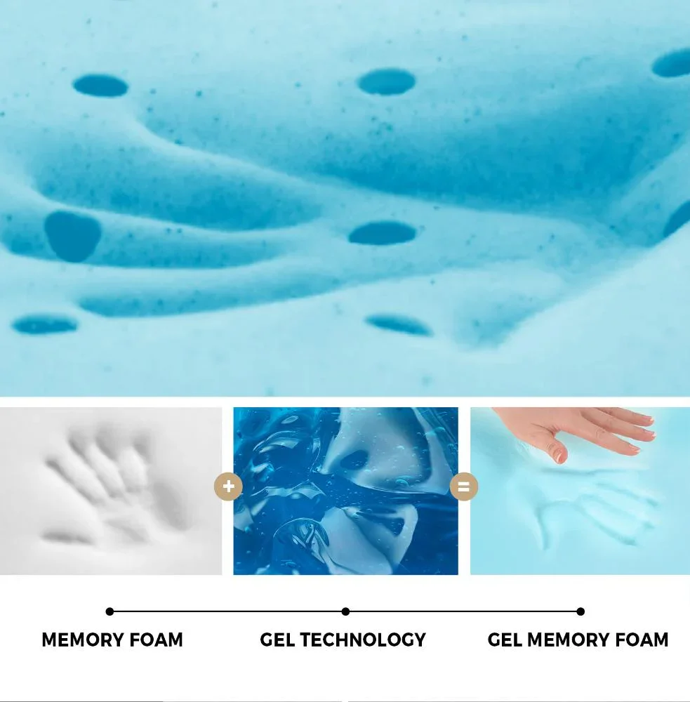 Memory Foam Mattress Topper Reversible Cool Gel 10cm King Single - Image 9
