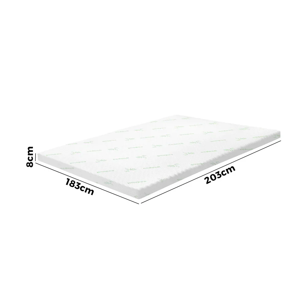 Memory Foam Mattress Topper Cool Gel Bamboo Cover 7-Zone 8CM King - Image 4