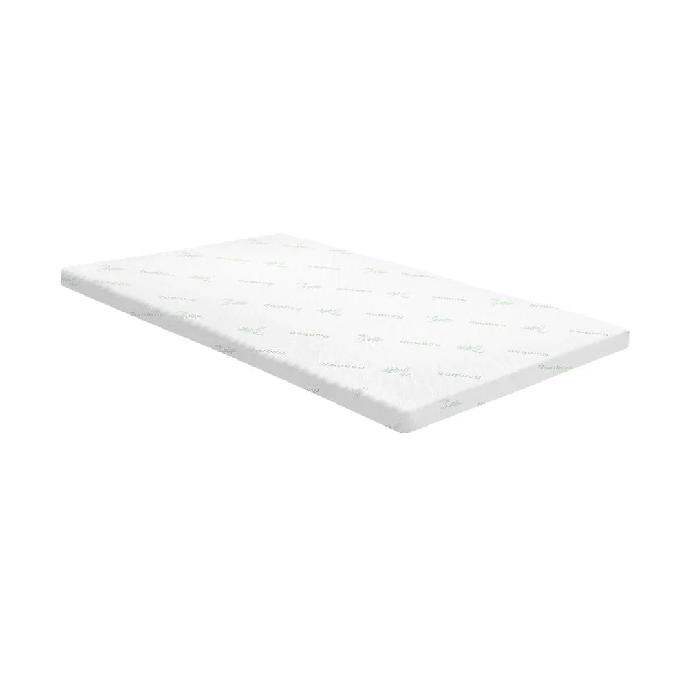 Memory Foam Mattress Topper Cool Gel Bed Bamboo Cover 7-Zone 8CM Single - Image 2