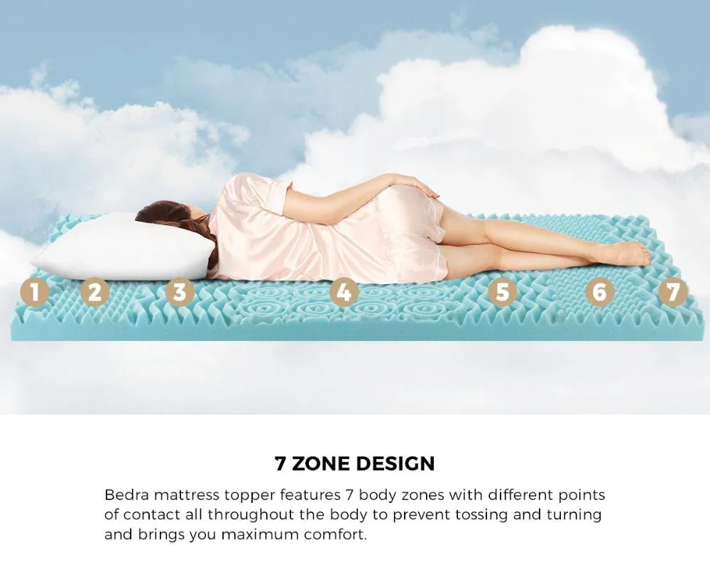 Memory Foam Mattress Topper Cool Gel Bed Bamboo Cover 7-Zone 8CM Single - Image 8
