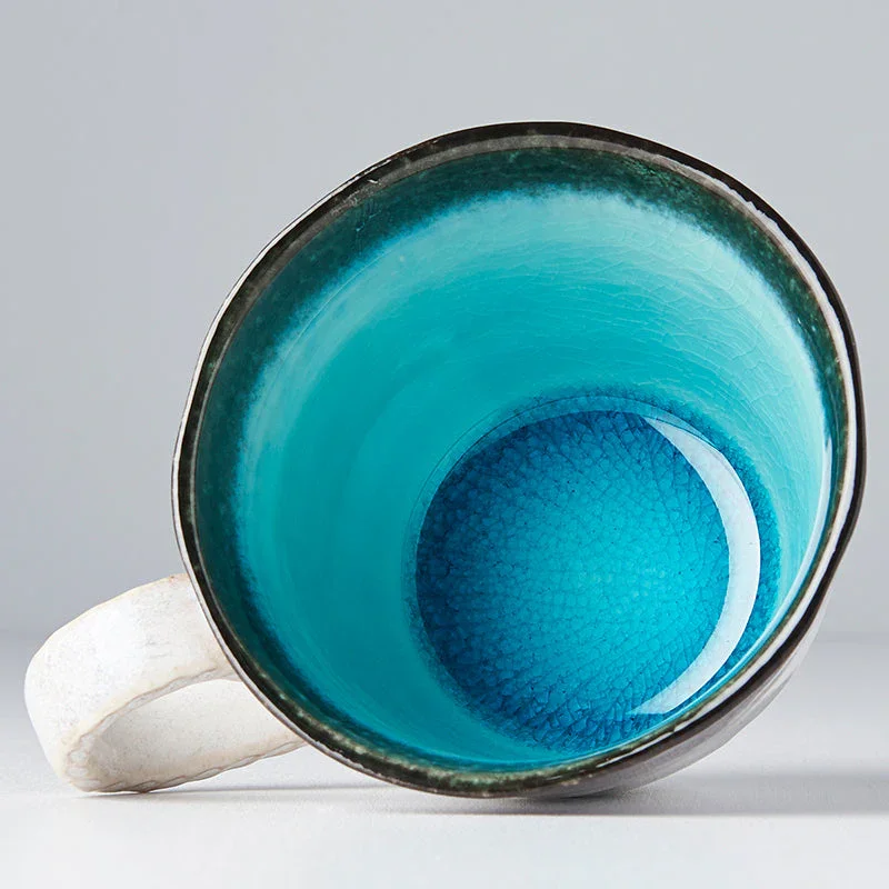 Mug with Handle 200ml Sky Blue Glaze - Image 2
