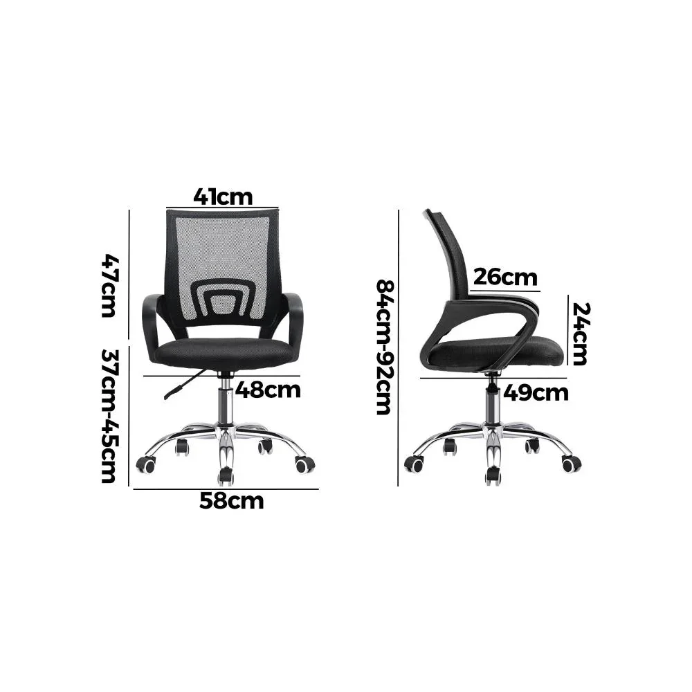 Office Chair with Casters Swivel Armrests Black - Image 3