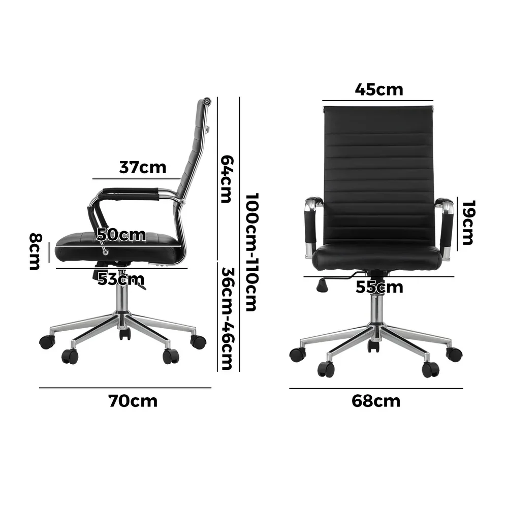 Swivel Office Chair High Back Leather Black - Image 6