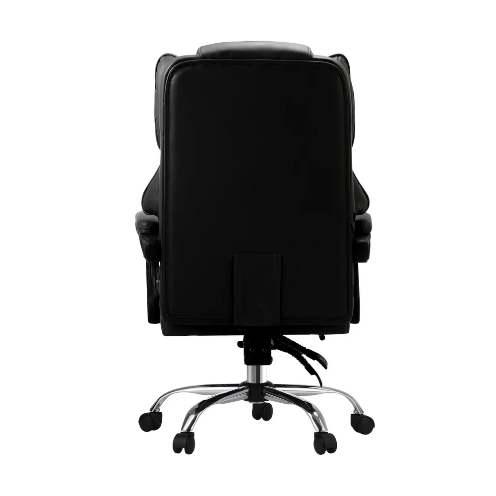 Massage Office Chair PU Leather Black - Image 3