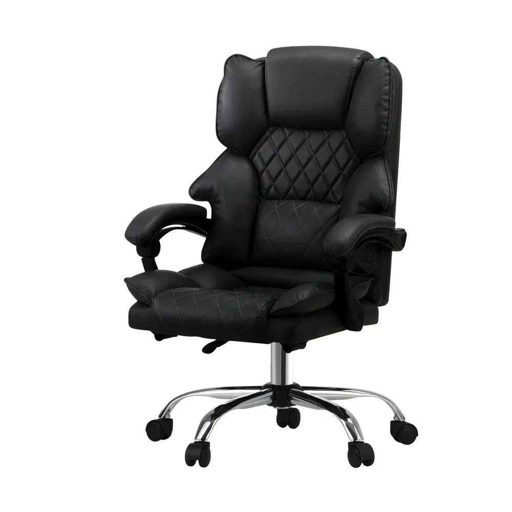 Massage Office Chair PU Leather Black - Image 5