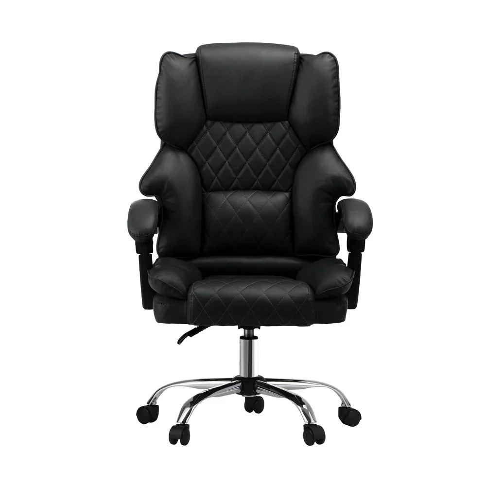 Massage Office Chair PU Leather Black - Image 6