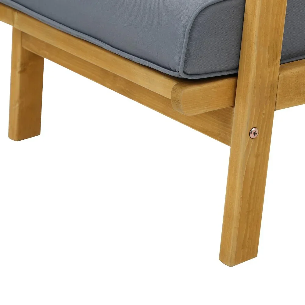 2PCS Outdoor Wooden Armchair with Cushion - Image 4