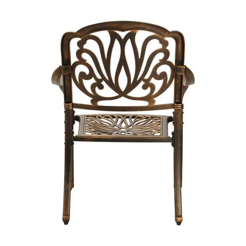 Outdoor Dining Chairs Cast Aluminium Frame Set of 2 - Image 6