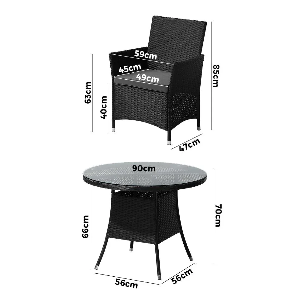 5 PCS Outdoor Dining Set Table&Chairs Lounge Setting - Image 3