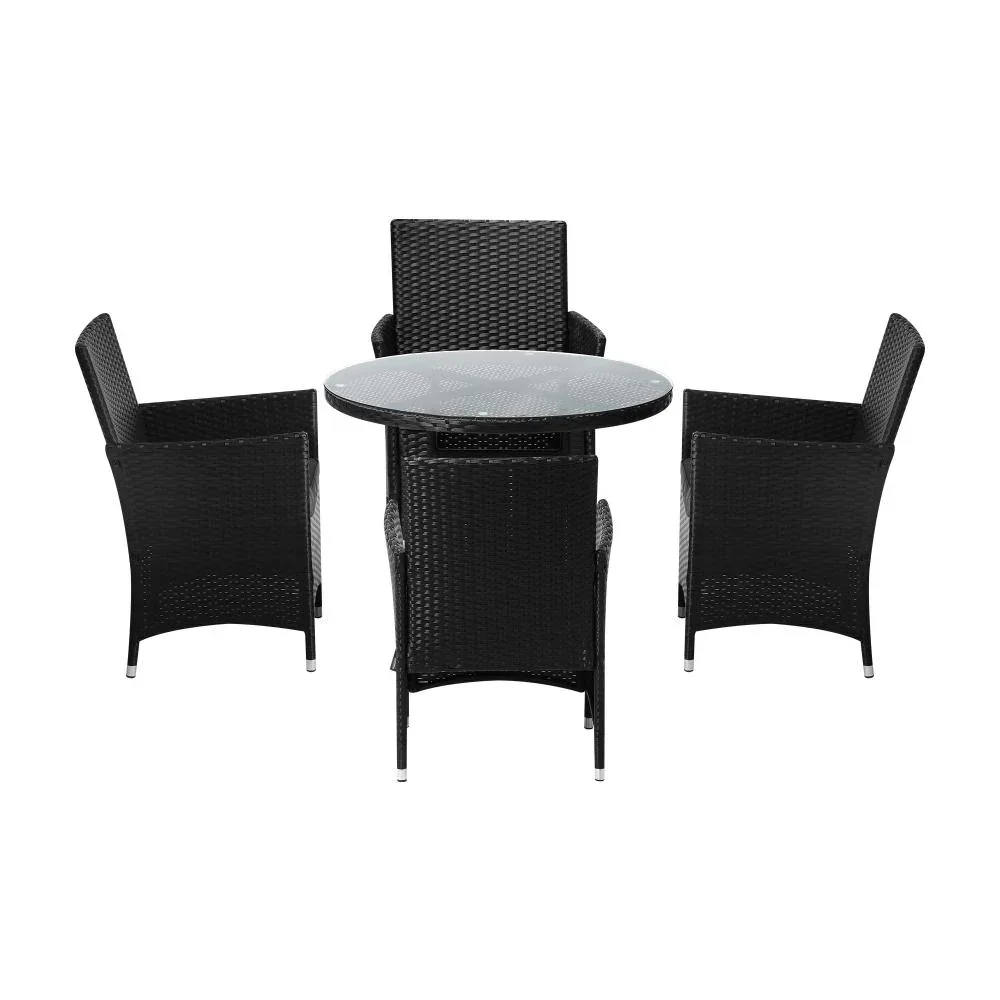5 PCS Outdoor Dining Set Table&Chairs Lounge Setting - Image 4