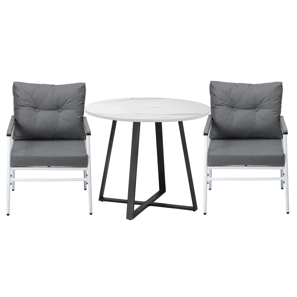 Outdoor Dining Set 2 Seater Marble Table - Image 4