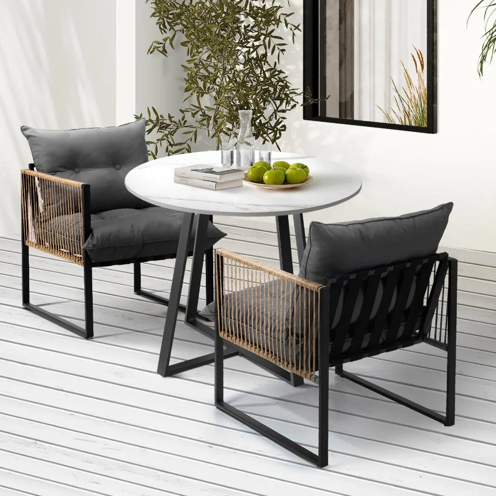 Outdoor Dining Set 2 Seater Sintered Stone Table - Image 3