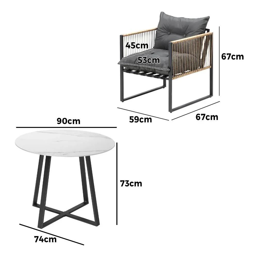 Outdoor Dining Set 4 Seater Sintered Stone Table - Image 7