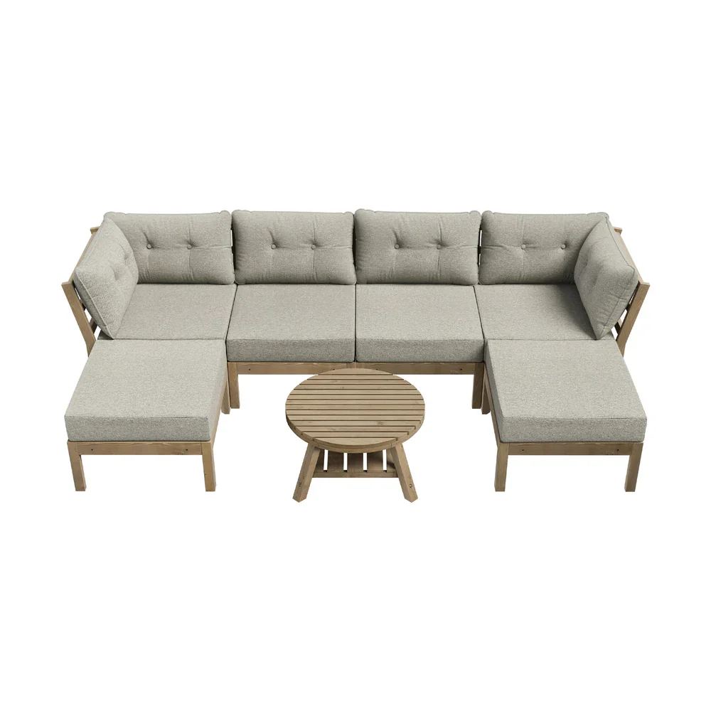 7 Piece Outdoor Lounge Sofa Set Garden Furniture - Image 6