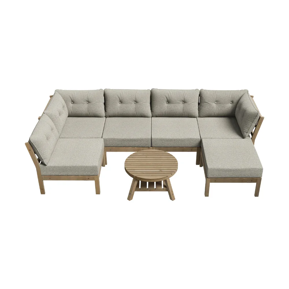 7 Piece Outdoor Sofa Set 5-Seater Lounge Setting - Image 7