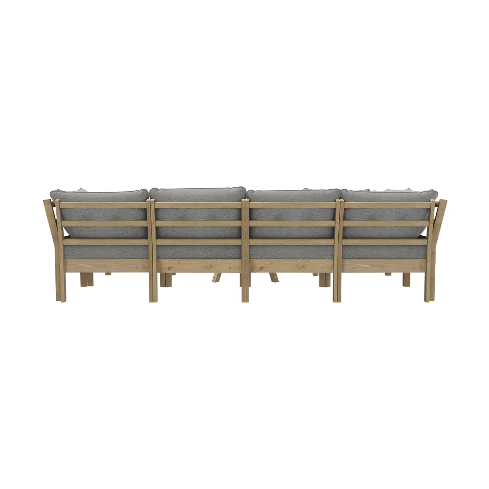 8PCS Outdoor Sofa Set Lounge Setting Table Chair Grey - Image 5