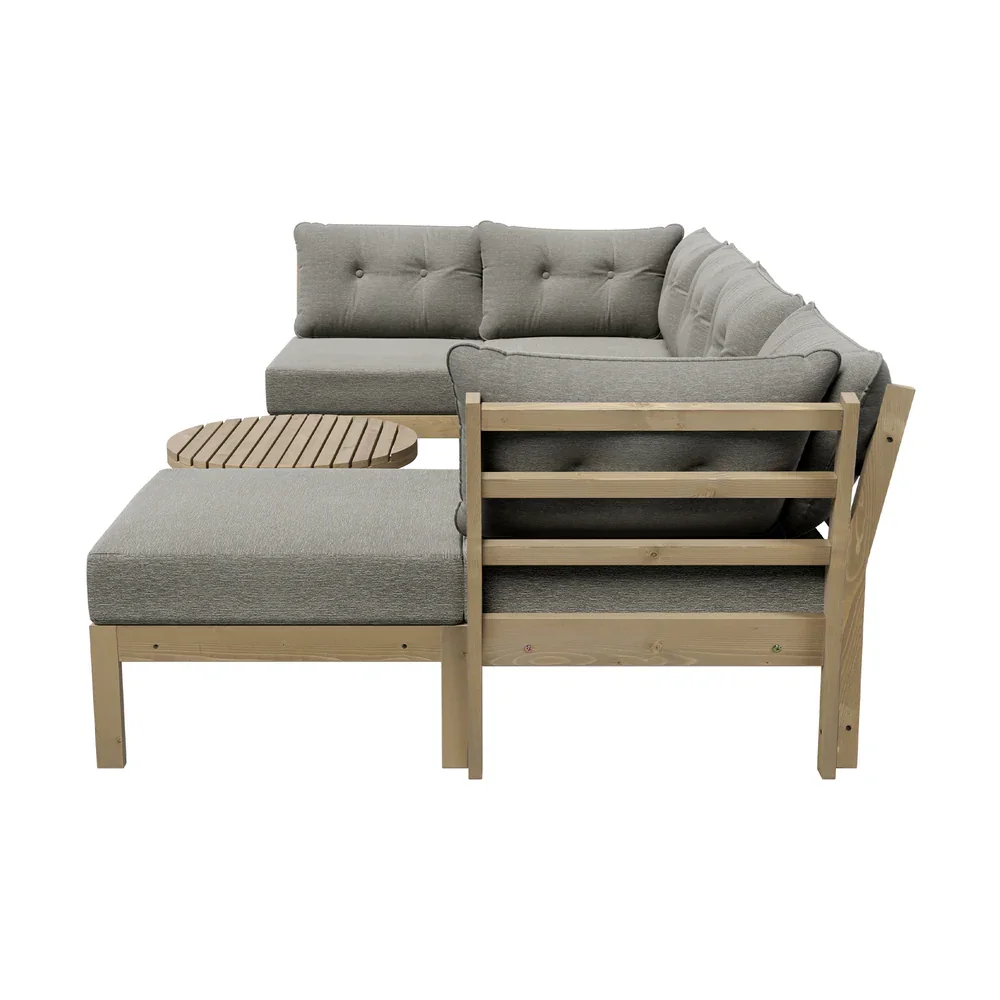 7 Piece Outdoor Sofa Set 6-Seater Lounge Setting Grey - Image 4
