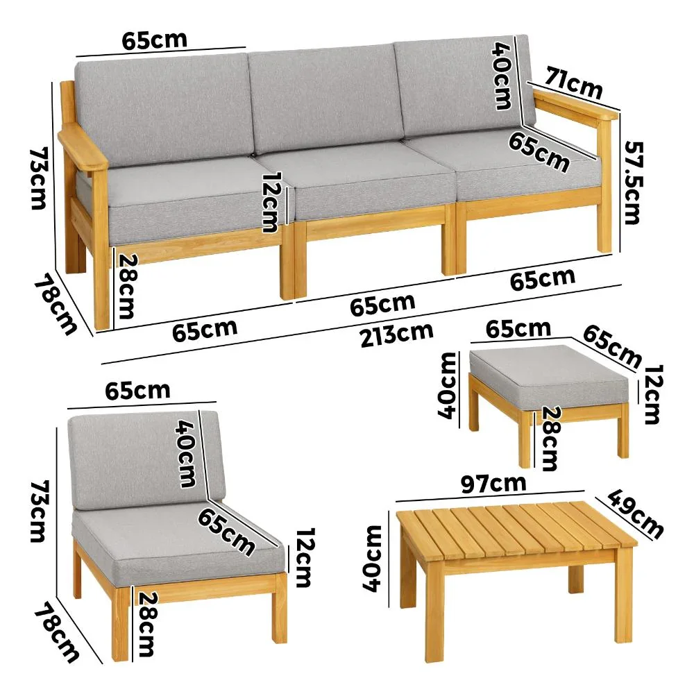 Outdoor Sofa Set Lounge Patio Set 8 Pieces - Image 5