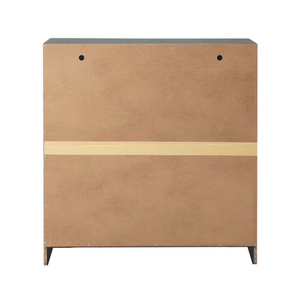 5 Chest of Drawers Dresser Rattan Black - Image 10