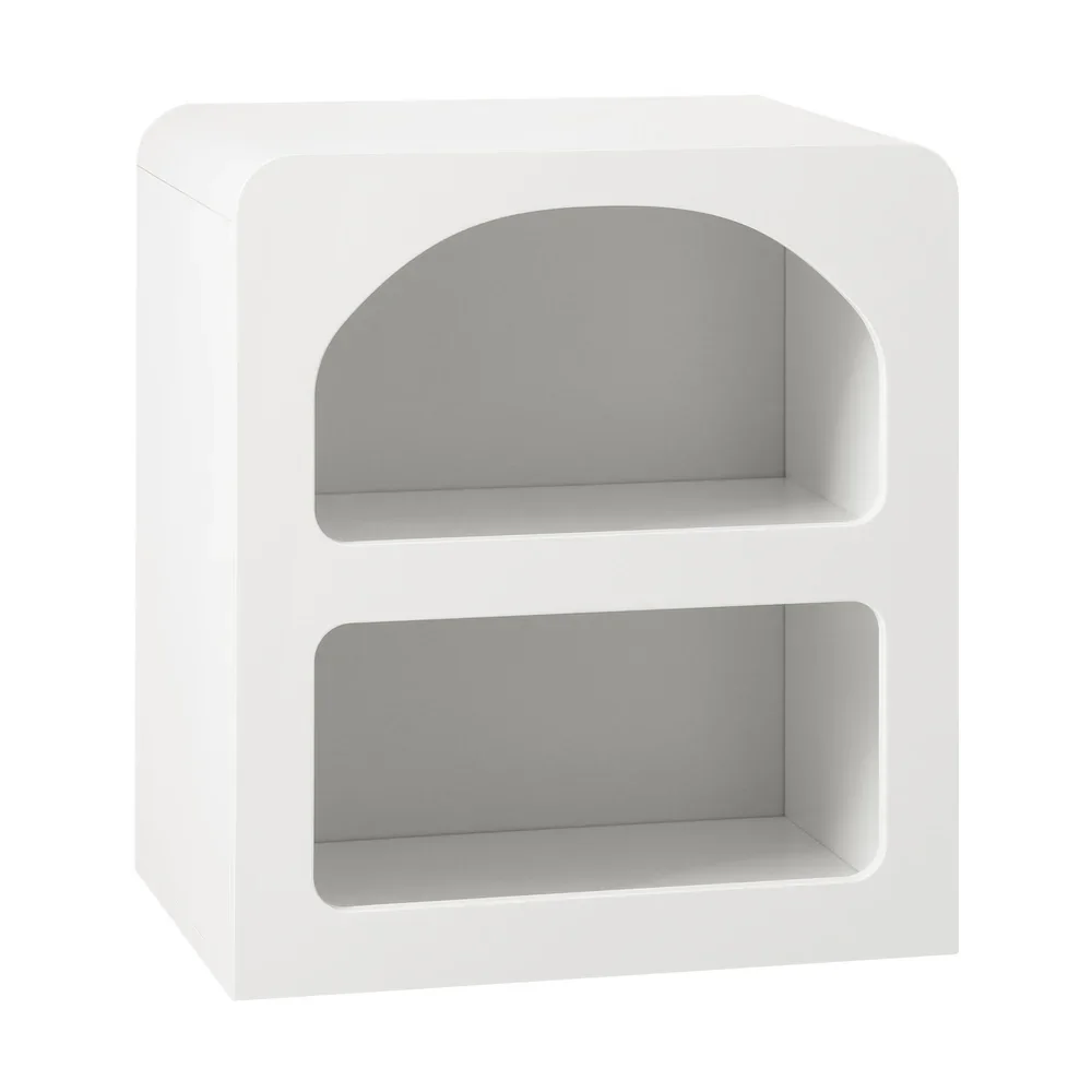 Bedside Tables Set of 2 Display Shelf White - Image 6