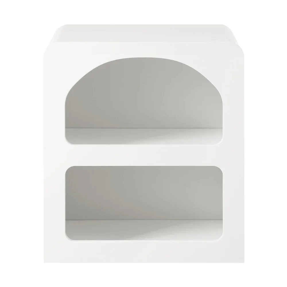 Bedside Tables Set of 2 Display Shelf White - Image 8