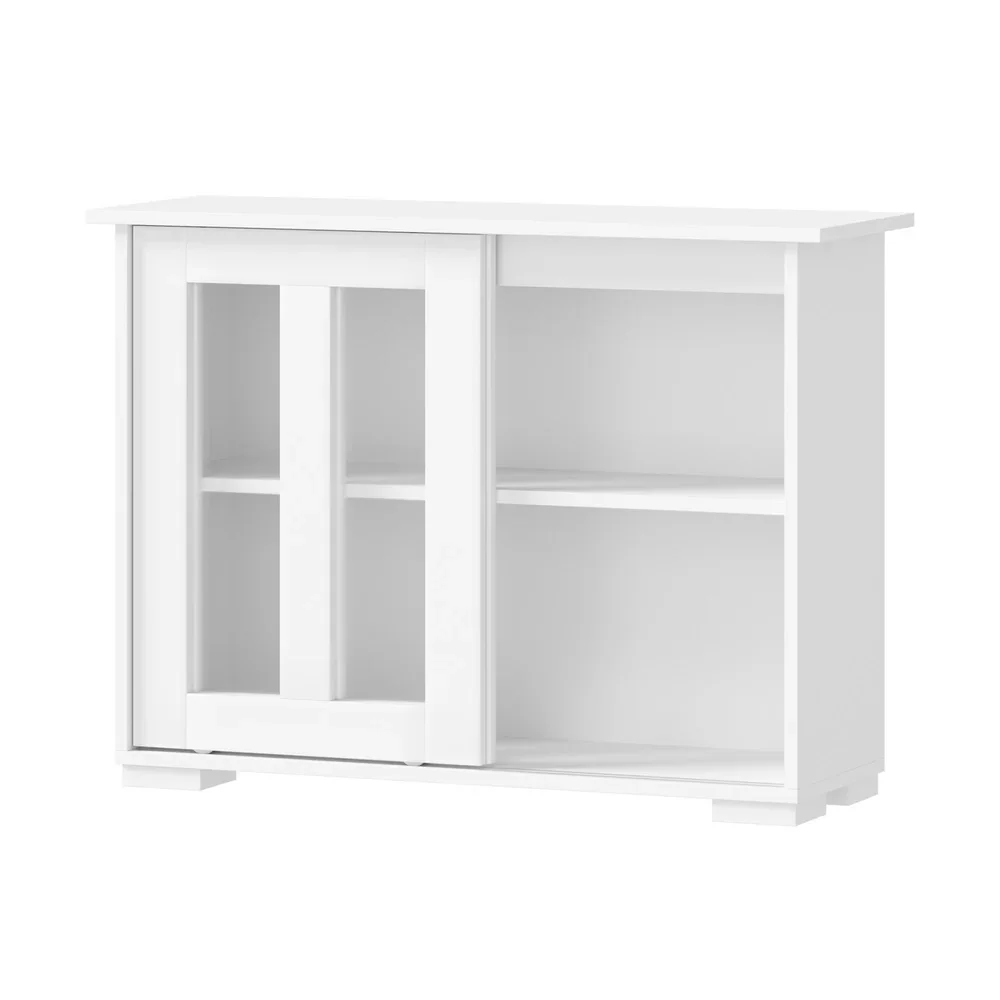 Sideboard Buffet Glass Sliding Door White - Image 8