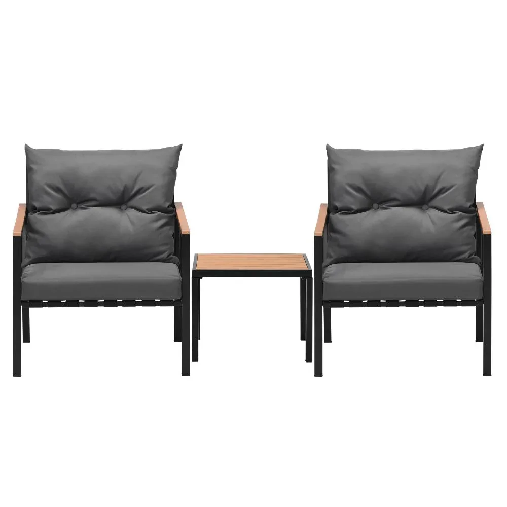 3PCS Outdoor Set Armchairs&Table with Cushions - Image 7