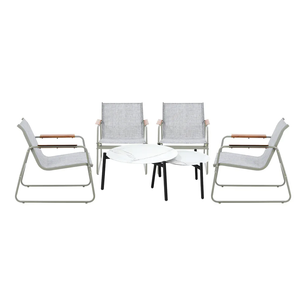 6PCS Outdoor Patio Set Textilene Chair Lounge Coffee Table Set - Image 8