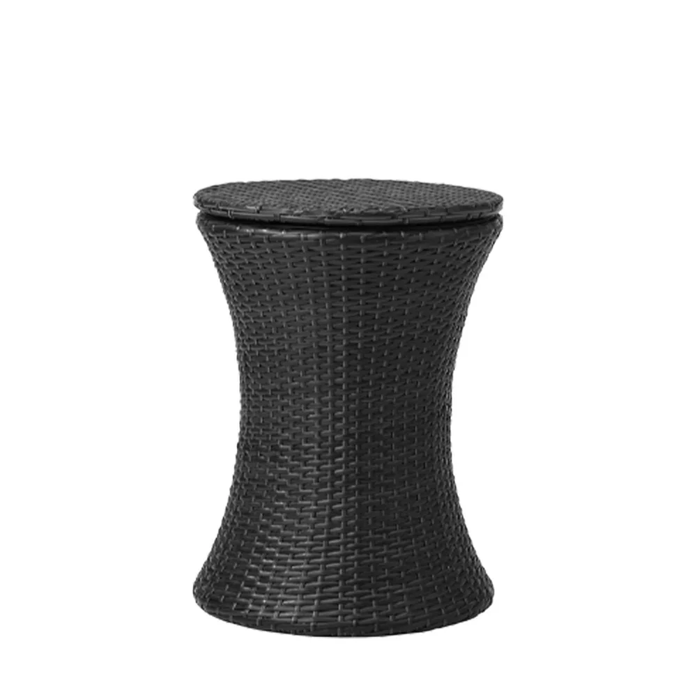 Outdoor Patio Set Ice Bucket Black Table Rattan Bistro Set 3pcs - Image 4