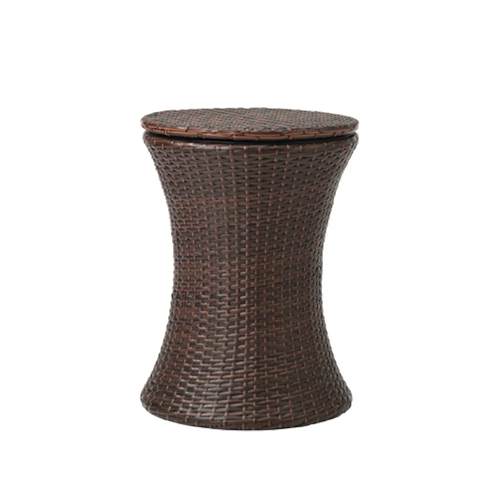 Outdoor Patio Set Ice Bucket Table Brown Bistro Setting 3pcs - Image 6